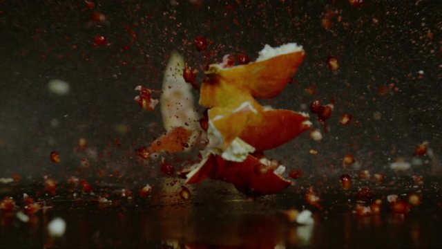 Pomegranate exploding, Ultra Slow Motion