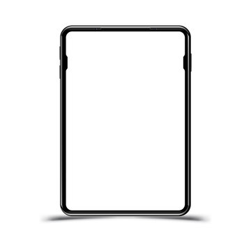 Mock-up realistic black Tablet on a white background. Flat vector illustration EPS 10