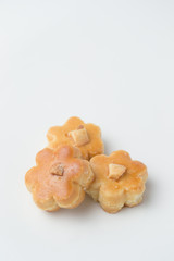 Singapore cookies on white background