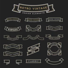 Fotobehang Set of Retro Vintage Ribbon Design Elements © Raftel