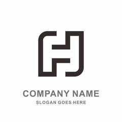 Obraz premium Monogram Letter H Geometric Infinity Square Architecture Interior Construction Business Company Stock Vector Logo Design Template