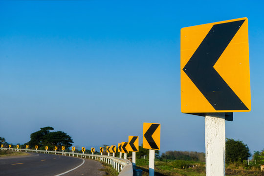 Naklejki Curve road with blue sky