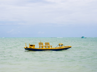 Fototapeta premium boat at sea on a summer day