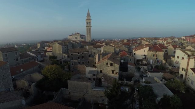 Aerial view of Vodnjan with Church of St Blaise