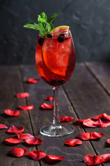 summer cocktail with berries