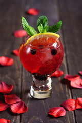 summer cocktail with berries
