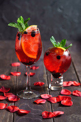 summer cocktail with berries