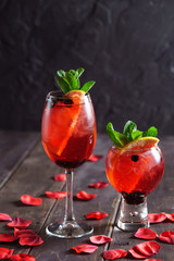 summer cocktail with berries