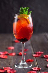 summer cocktail with berries