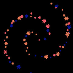 Pretty Floral Pattern with Simple Small Flowers for Greeting Card or Poster. Naive Daisy Flowers in Primitive Style. Vector Background for Spring or Summer Design.