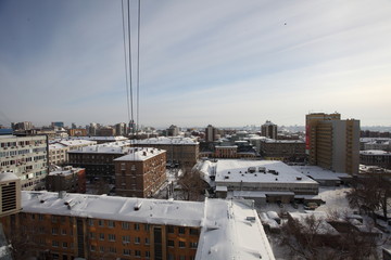 Fototapeta na wymiar winter, Novosibirsk in the sun