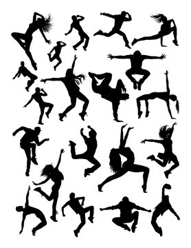 Modern dance silhouette. Good use for symbol, logo, web icon, mascot, sign, or any design you want.