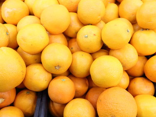 oranges close-up in a box