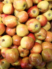 apples close-up in a box