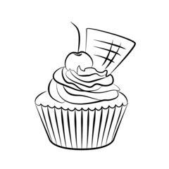 Cupcake illustration. Vector