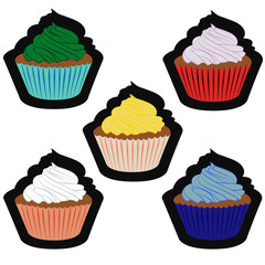 Cupcake set. Vector