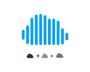 Simple Graph Cloud Shape Symbol Logo Concept Vector