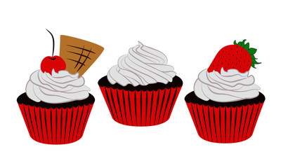 Cupcake set. Vector