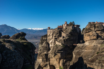 Varlaam Monastery in Meteora rocks, meaning "suspended into air" in Trikala, Greece