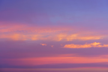 The beauty of colorful clouds in twilight background