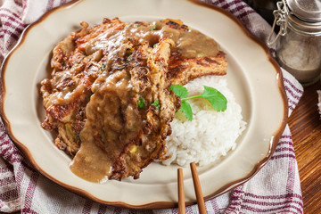 Chinese egg fu yung omelette