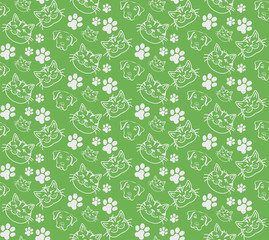 Cats and dog seamless pattern