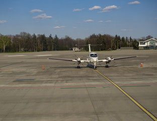 Private modern plane on airport