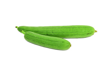 Zucchini and sliced zucchini isolated on white background.Green vegetables isolated on white background.