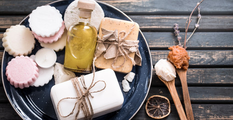 still life of spa with soap