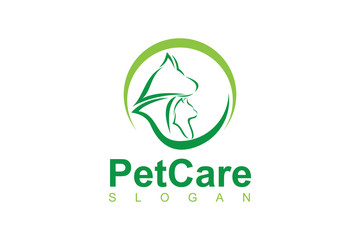 pet care with dog and cat for logo