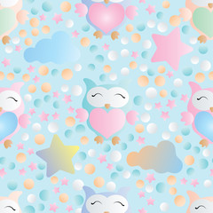 seamless pattern with owls