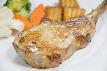 Lamb steak with sauce and potato