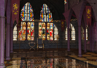 Obraz premium 3D Rendering Royal Hall