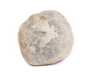 Fototapeta na wymiar Single natural stone on white background, close-up