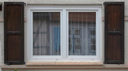 Fenêtre à Travemünde, Lübeck, Schleswig-Holstein, Allemagne