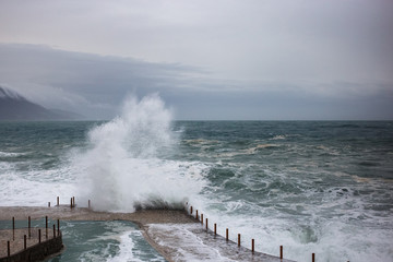 waves during a storm on the Adriatic Sea