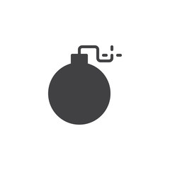 Bomb vector icon. filled flat sign for mobile concept and web design. simple solid icon. Symbol, logo illustration. Pixel perfect vector graphics