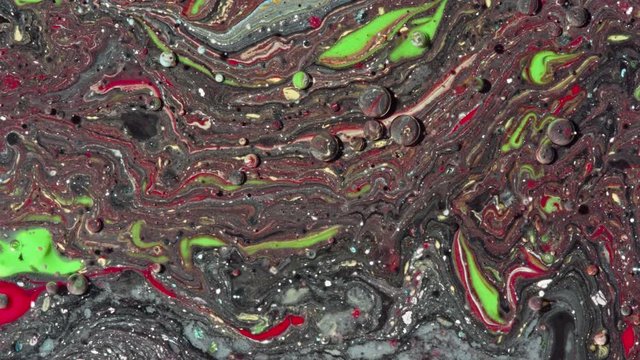 Top view Bright Collors Bubbles Slow Motion Oil Ink is fantastic structure of colorful chaotic motion bubbles stock video is a beautiful, unique, organic.