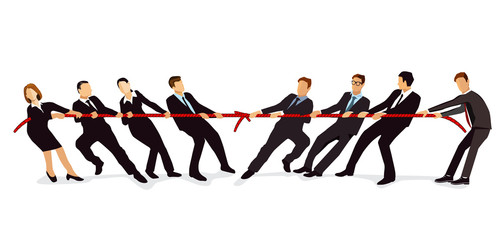 Tauziehen gegeneinander, illustration