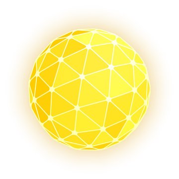 Gold geodesic sphere. Vector illustration.