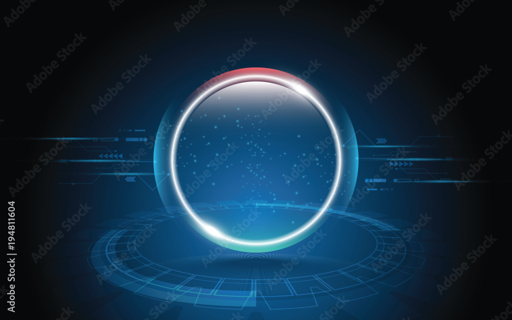 Wall mural technology background hi-tech communication concept innovation abstract background vector illustrati