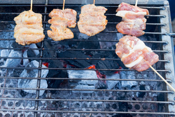 Thai food grilled pork call 