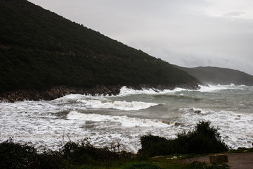 Fototapeta na wymiar waves during a storm weather on the Adriatic Sea
