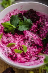 Beet root with cheese and herbs