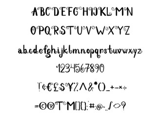 Vector hand drawn Brush painted letters.