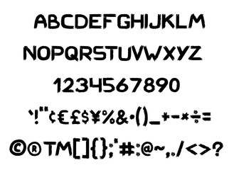 Vector hand drawn Brush painted letters.