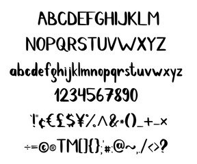 Obraz premium Vector hand drawn typeface.