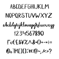 Vector hand drawn typeface.