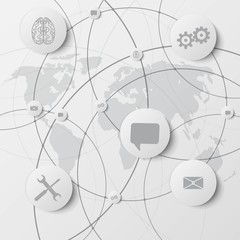vector background of the icons social computer network