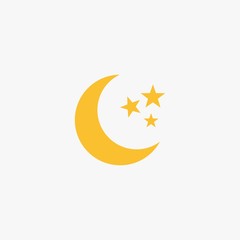 Flat Moon Icon.